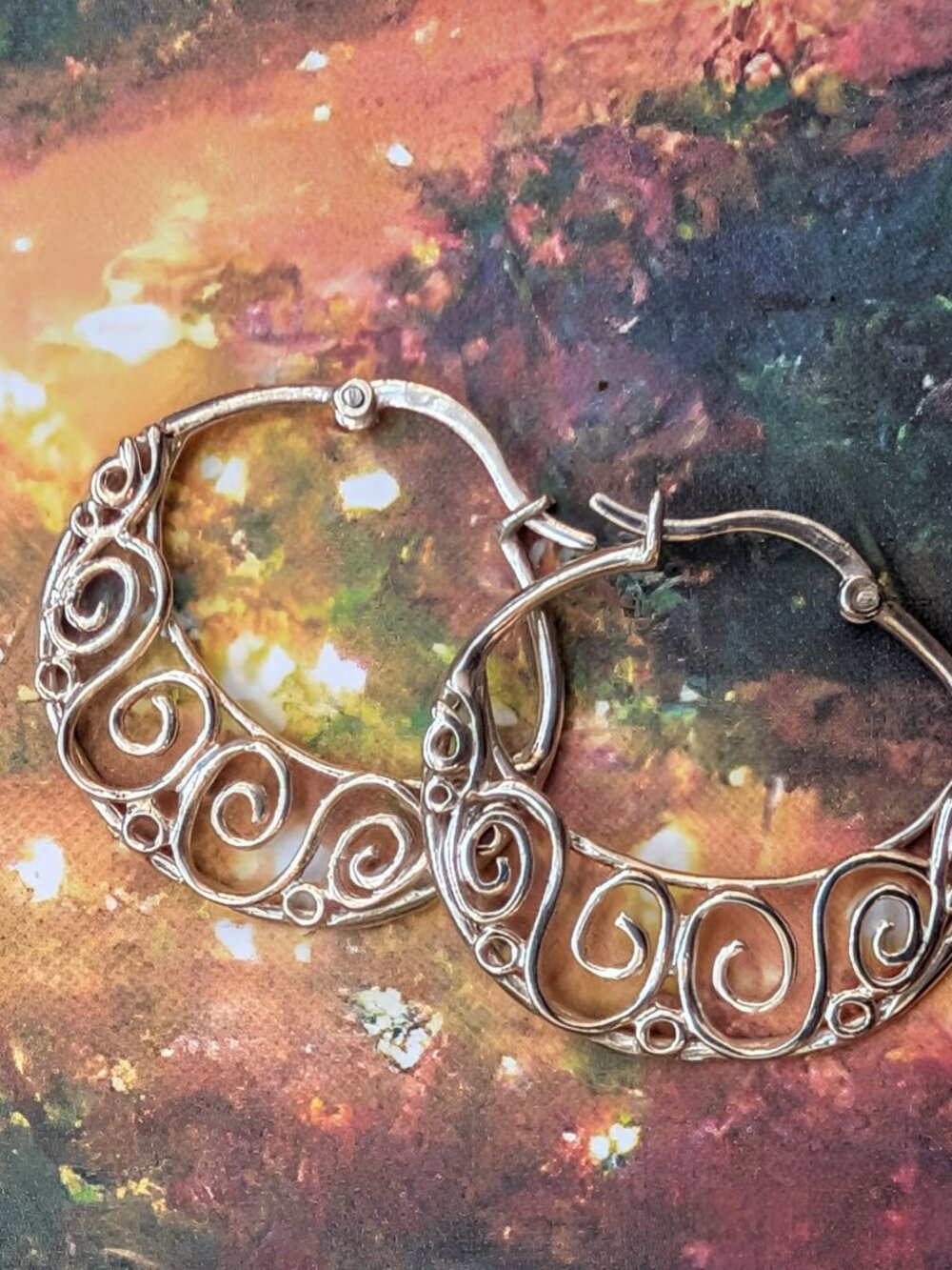 Vintage Sterling Silver Delicate Hoops